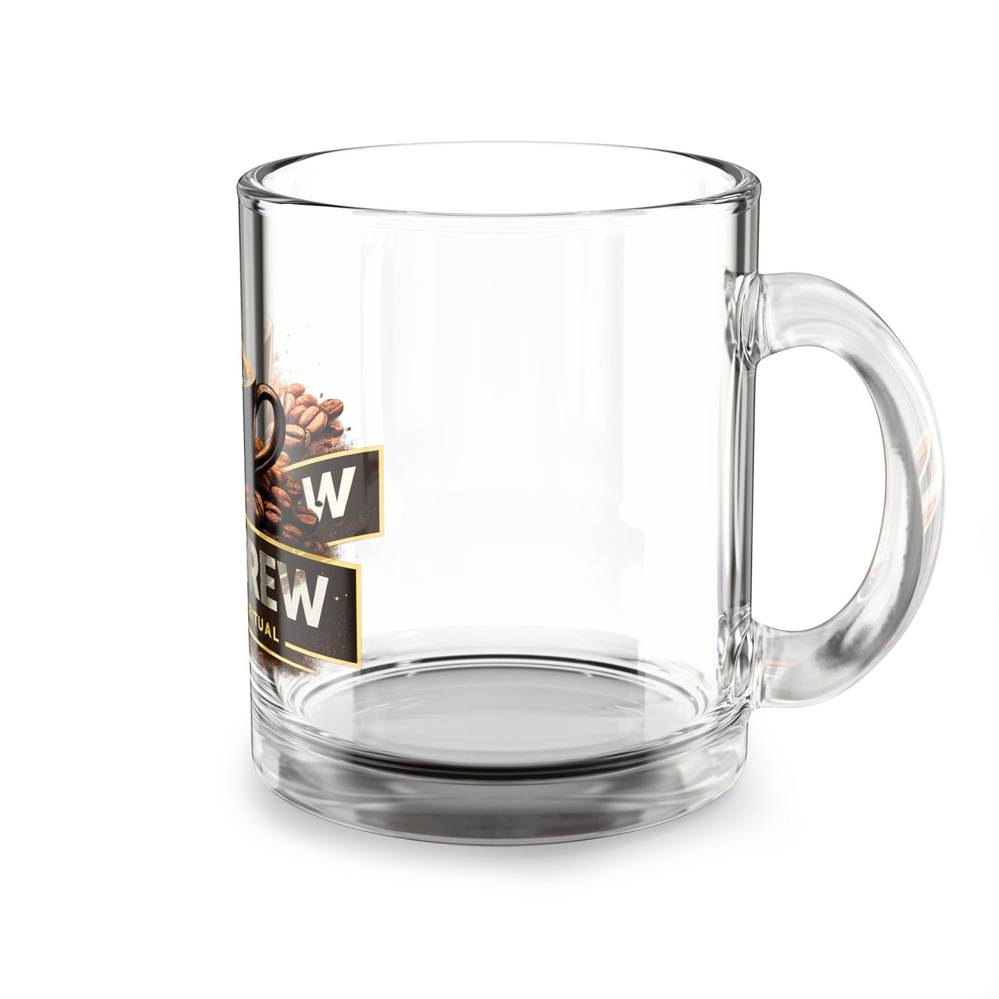 Glass Mug — Woof Brew Coffee Glass, "Elevate Your Ritual" 10oz