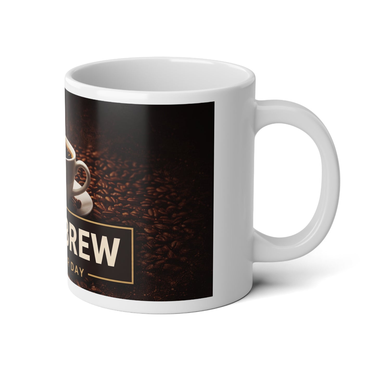 Woofbrew 20oz Jumbo Coffee Mug — "Fuel Your Day" Large Ceramic Mug