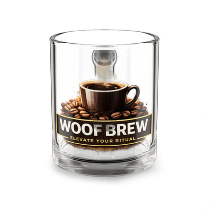 Glass Mug — Woof Brew Coffee Glass, "Elevate Your Ritual" 10oz