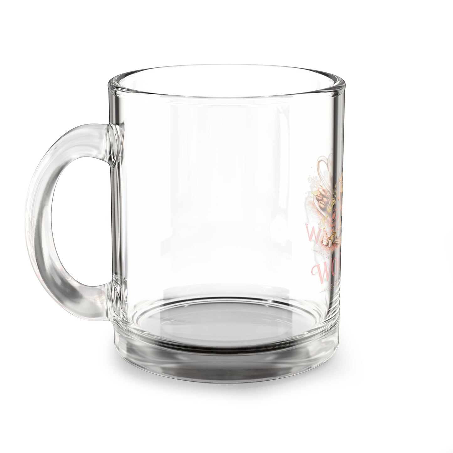 Glass Coffee Mug — 'Wool Brew' Floral Espresso Design 10oz