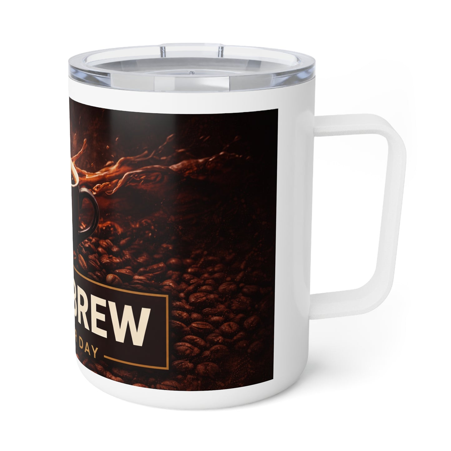 Coffee Mug - "Woof Brew: Fuel Your Day" 10oz Insulated Travel Mug