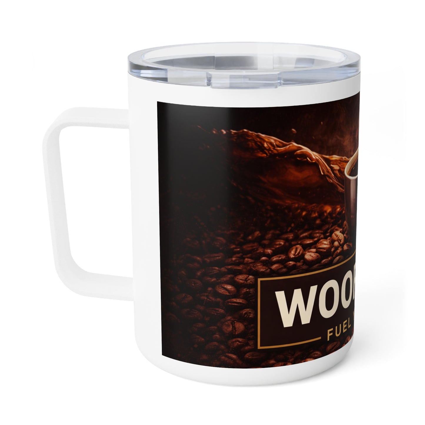 Coffee Mug - "Woof Brew: Fuel Your Day" 10oz Insulated Travel Mug
