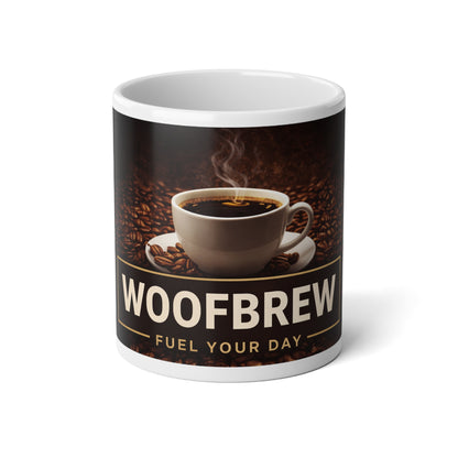 Woofbrew 20oz Jumbo Coffee Mug — "Fuel Your Day" Large Ceramic Mug